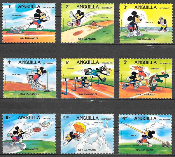 sellos Disney Anguilla 1984