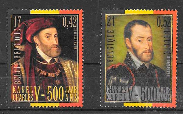 colección sellos emisiones conjuntas Bélgica 2000