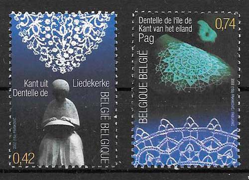 colección de sellos emisión conjunta Bélgica 2002