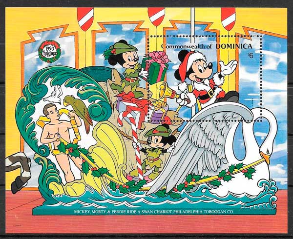 filatelia Disney Dominica 1990
