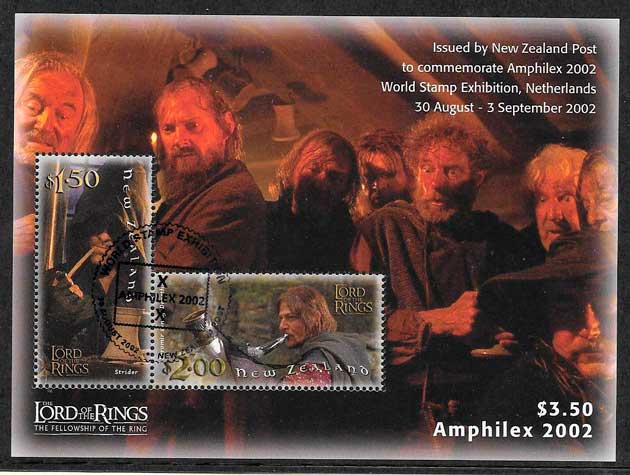 colección sellos cine Nueva Zelanda 2002