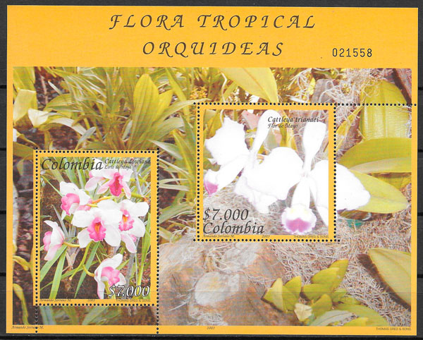 filatelia orquídeas Colombia 2003