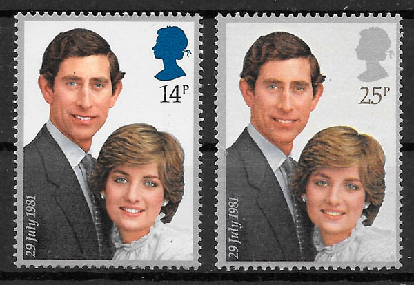 sellos Diana de Gales Gran Bretana 1981