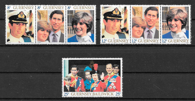 sellos princesa Diana Guersey 1981