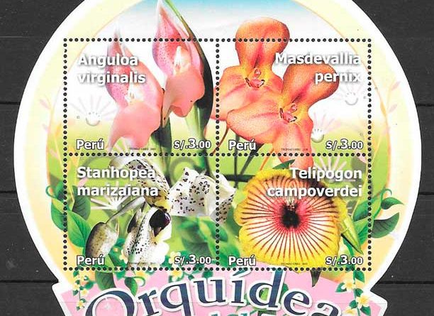 sellos orquídeas Perú 2010
