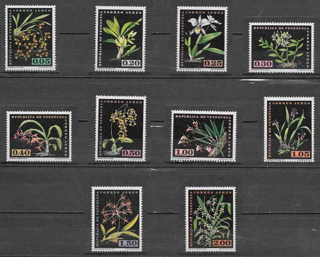sellos orquídeas Venezuela 1962