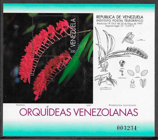 filatelia orquídeas Venezuela 1997