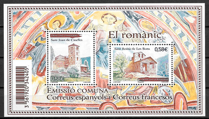 sellos emisiones conjunta Andorra Francesa 2010