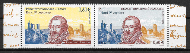 sellos emisiones conjunta Andorra Francesa 2012