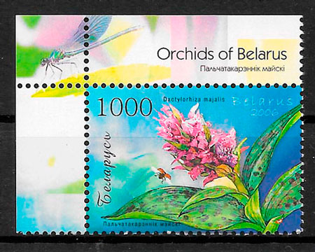 sello orquidea Bielorusia 2006