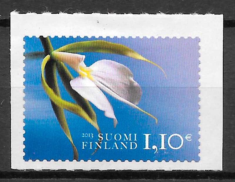 coleccion sellos orquideas Finlandia 2013