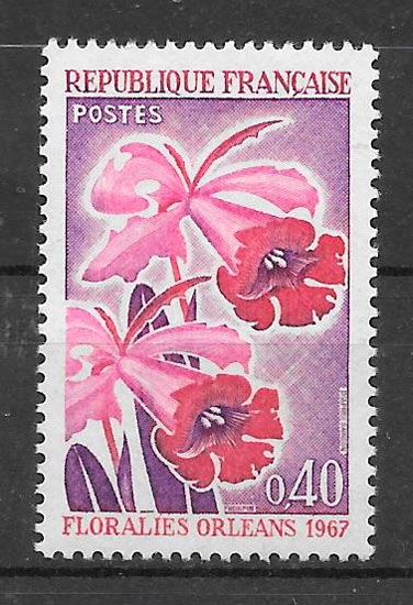 filatelia orquídeas Francia 1967