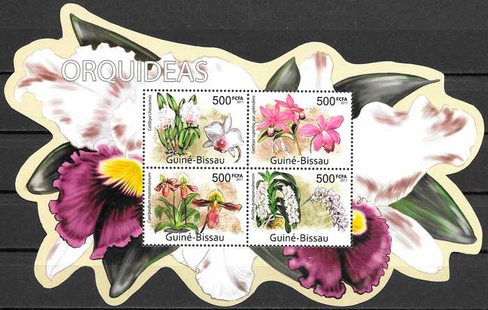 coleccion sellos orquideas Guinea Bissau 2011