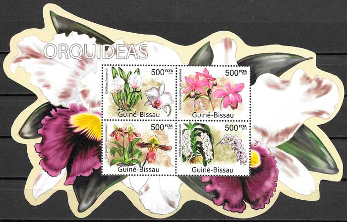 coleccion sellos orquideas Guinea Bissau 2011