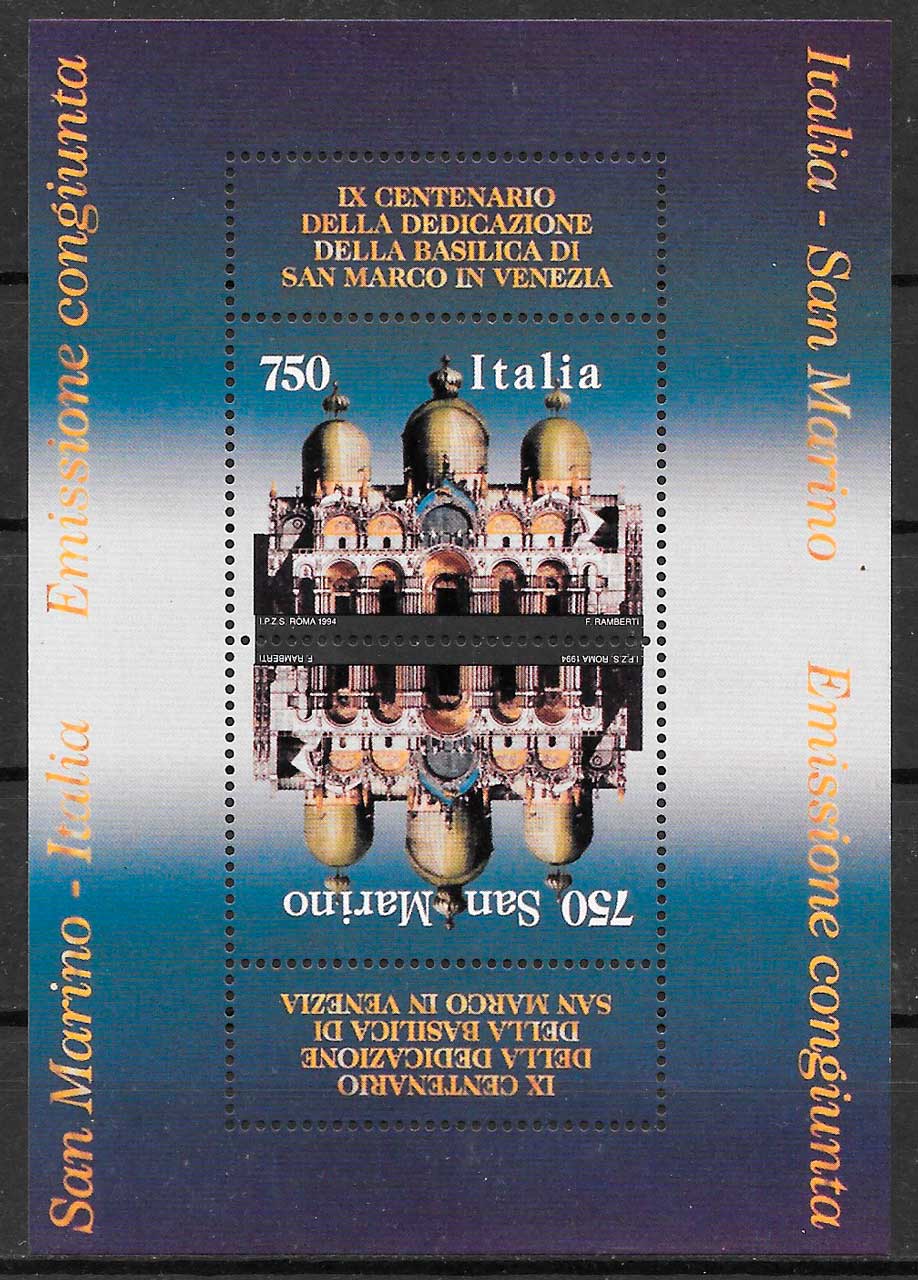 filatelia emisiones conjunta Italia 1994