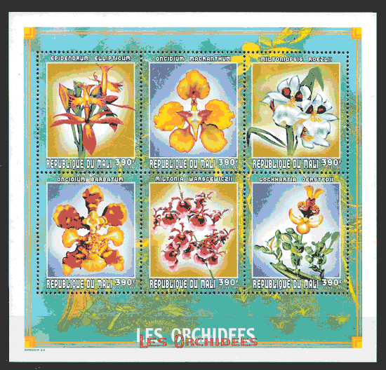 sellos orquídeas Mali 1999
