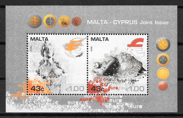 sellos emisiones conjunta Malta 2008