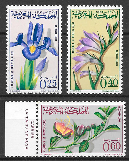 sellos orquídeas Marruecos 1965