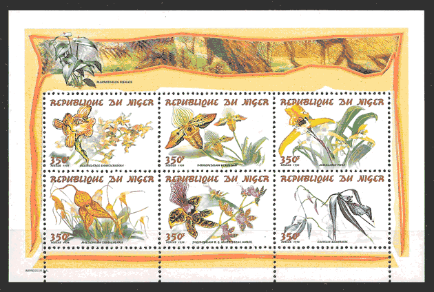 selos orquídeas Níger 1998