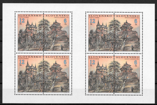 colección sellos Eslovaquia 2002 conjuntas