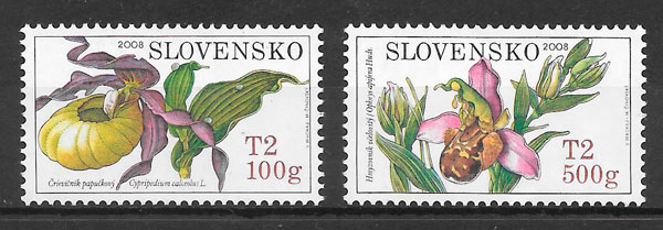 colección sellos orquídeas Eslovaquia 2008
