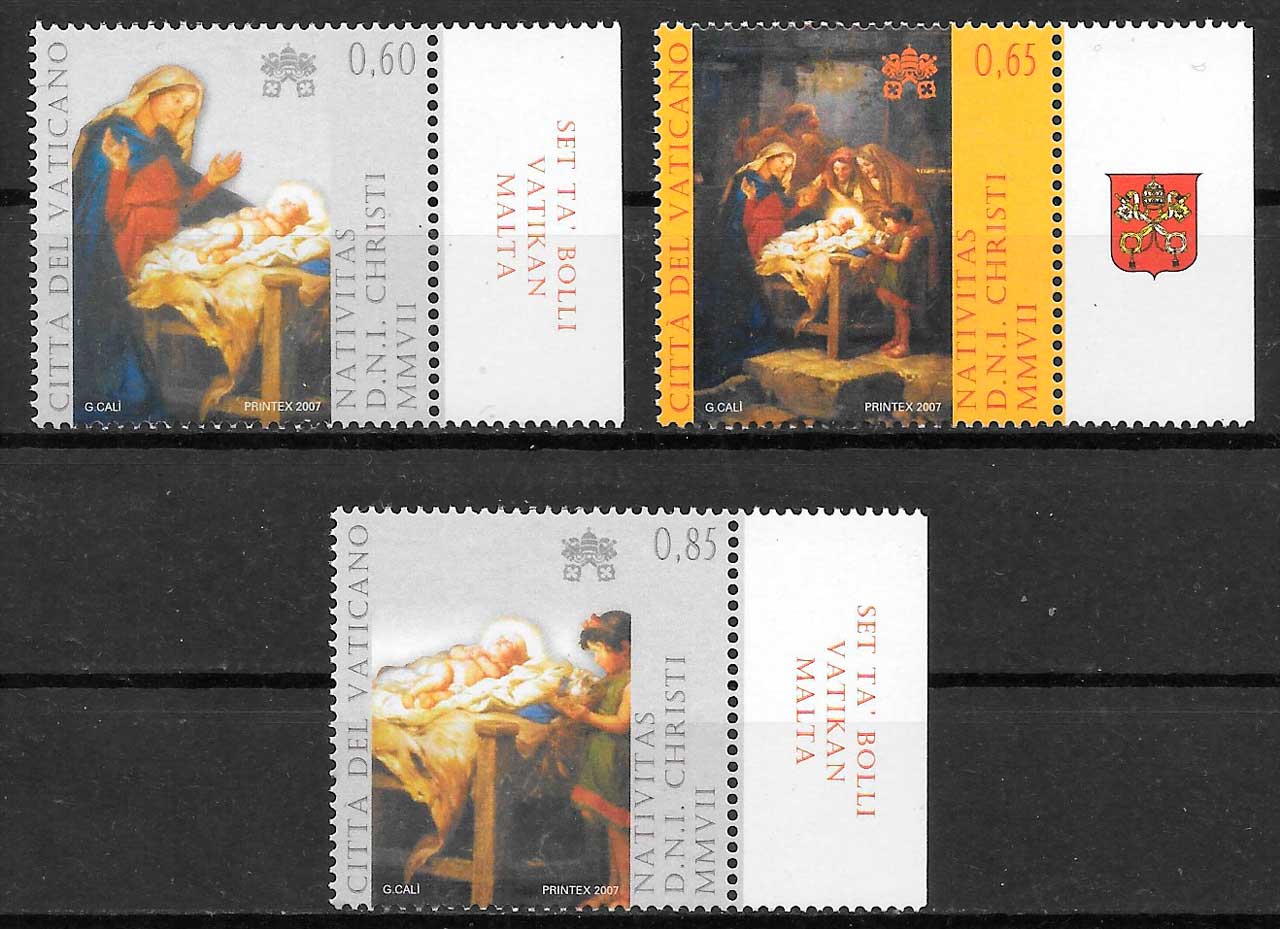sellos emisiones conjunta Vaticano 2007