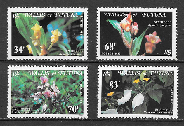 sellos orquídeas Walles y Fotuna 1982