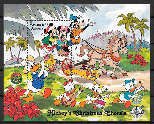 sellos Disney Antigua 1988