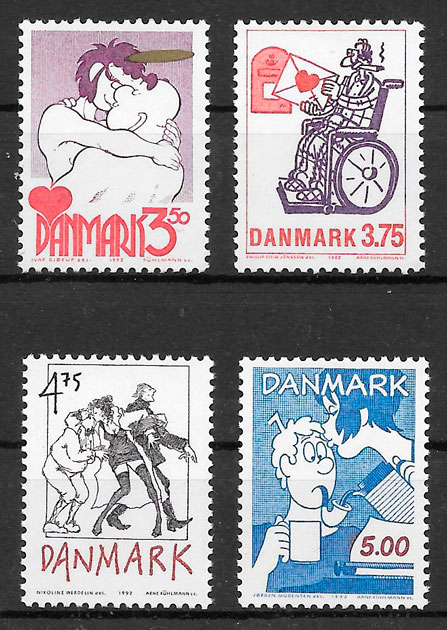 sellos cómic Dinamarca 1992