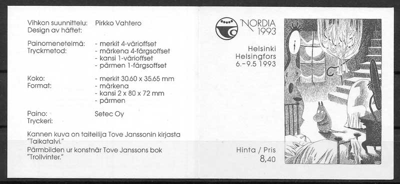 sellos comic Finlandia 1992