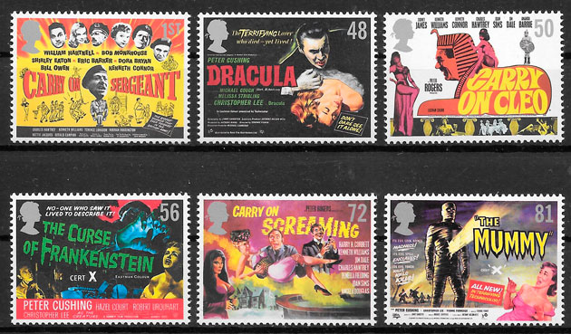 coleccion sellos cine Gran bretana 2008