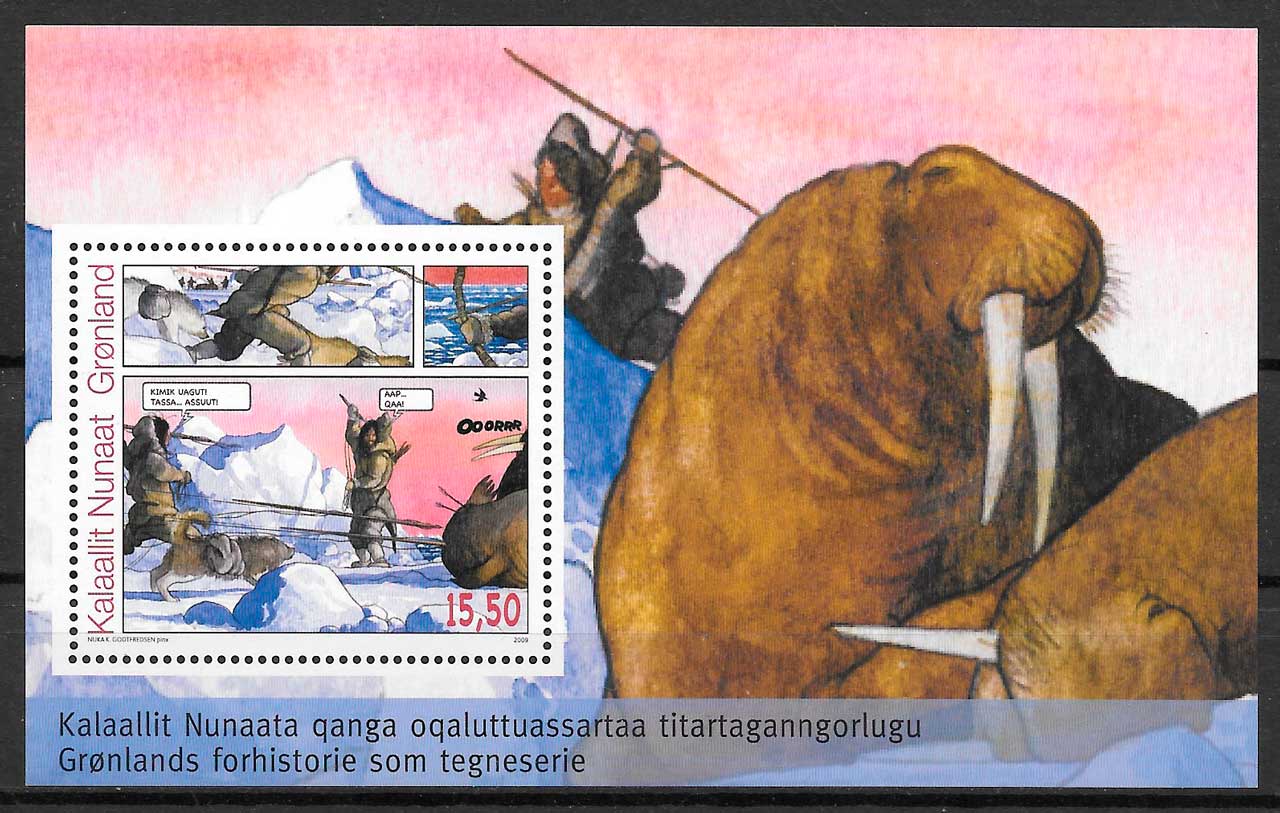 coleccion sellos comics Groenlandia 2008