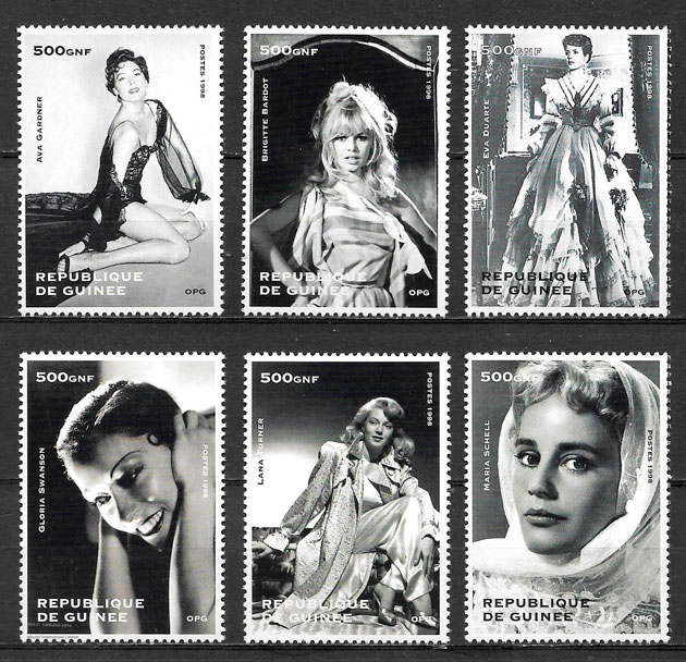 colección sellos cine Guinea 1998