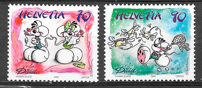 coleccion sellos comic Suiza 2003