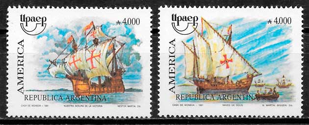 sellos UPAEP Argentina 1991