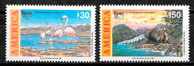 colección sellos upaep Chile 1990