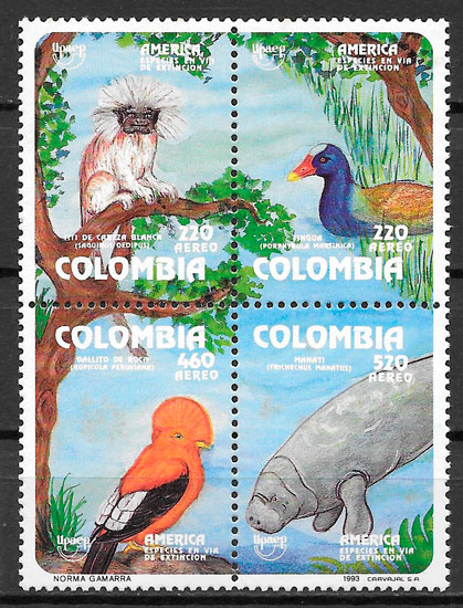 colección sellos upaep Colombia 1993