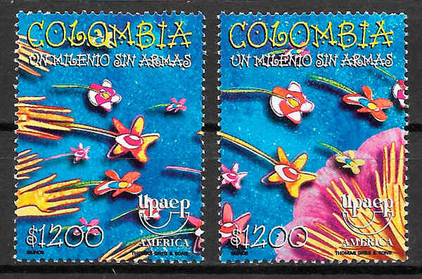 colección sellos upaep Colombia 1999