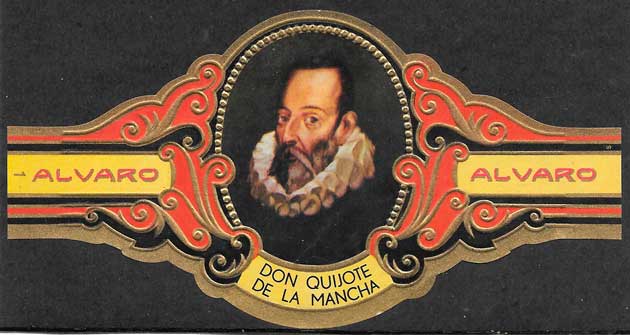 Vitolas de cajas de puros de la marca Álvaro de Don Quijote de La Mancha