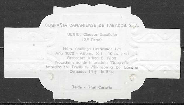 Vitolas tema sellos de España de la marca REIG. Serie Clásicos Espanoles  II